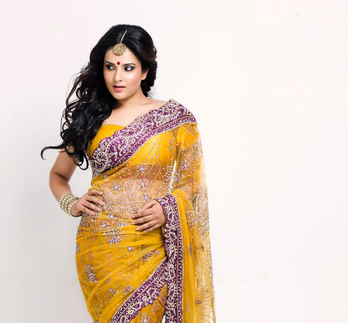 ramya yellow saree actress pics